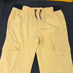 Buffalo David Bitton straight fit Tan Cargo Pants Black Waistband XL 18/20 ADI